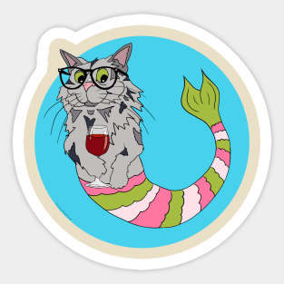 Spanky the Hipster Purrmaid Sticker